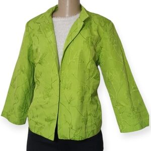 Erin London Lime Green Floral Blazer